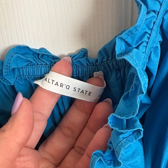 Blue Ruffled Maxi Dress - Picture 4 of 7